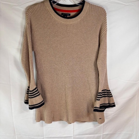 Tommy Hilfiger Sweaters - Tommy Hilfiger Beige Sweater with Bell Sleeves Women's Size M Preppy